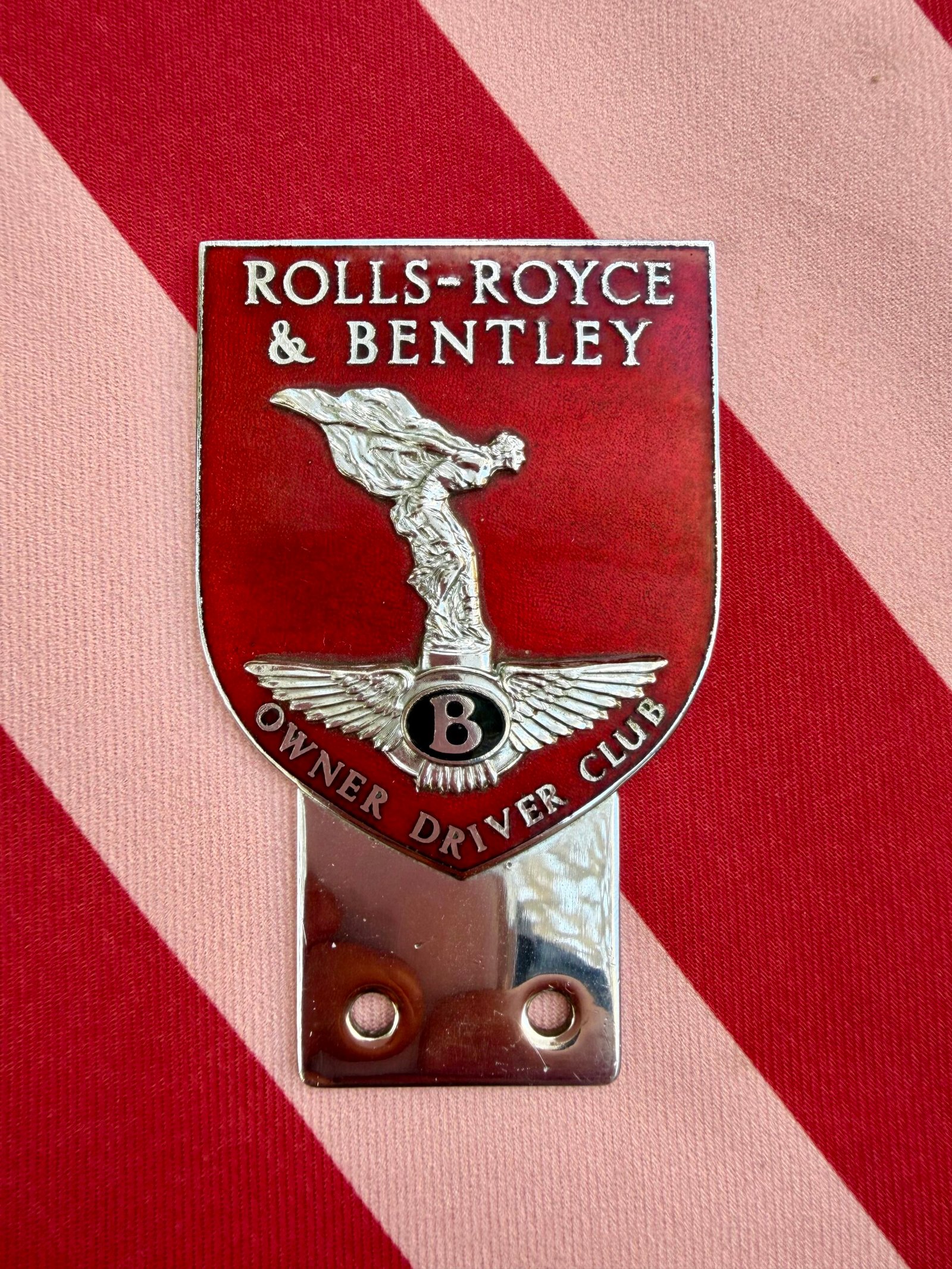 Vintage Rolls-Royce & Bentley Owner Driver Club enameled car badge, by Pinchers of London