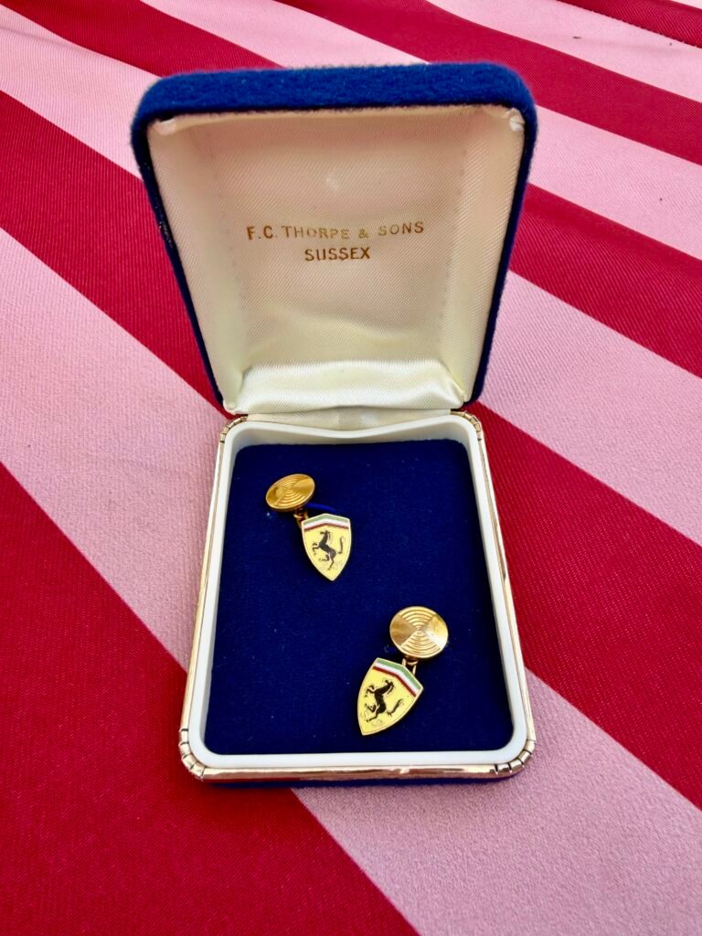 Authentic 1960s Ferrari OMEA of Milano Enamelled Cufflinks – Rare Collector’s Item